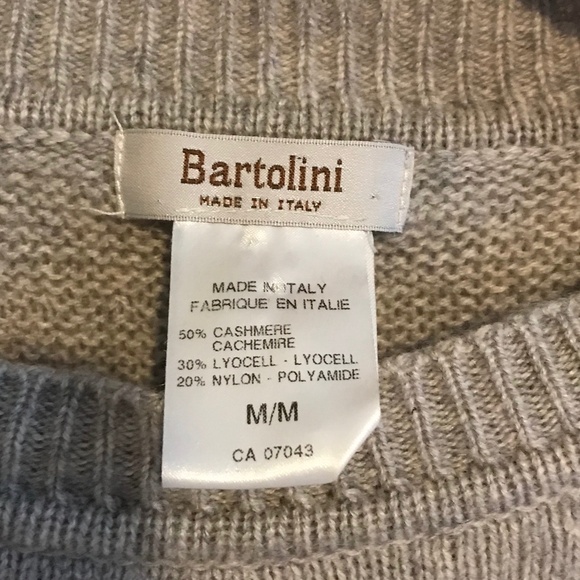 Women's Bartolini Italian Cashmere Knit Sweater Grey Striped Long Sleeve Cropped - Picture 3 of 6